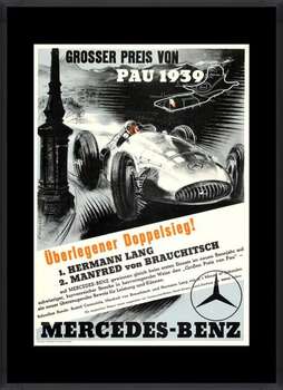 Плакат Mercedes Benz Grosser Preis von Pau 1939 Grand Prix Pau 1939