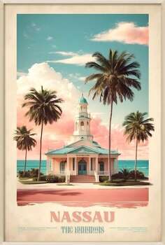 Плакат Nassau Vintage Travel Poster - Caribbean Charisma Rediscover