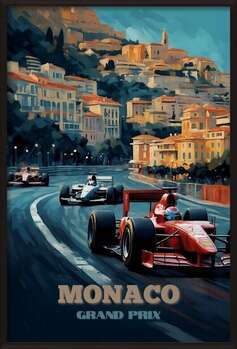Плакат Vintage Abstract Monaco Grand Prix Posters: Racing in Style