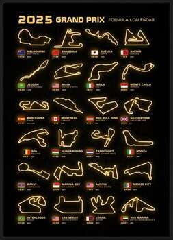 Плакат Formula 1 Season Calendar 2025