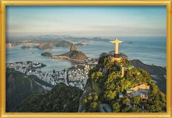 Плакат Rio de Janeiro - Christ and Botafogo Bay