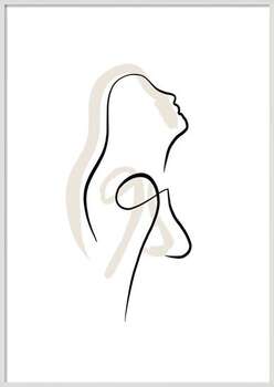 Плакат Line art face
